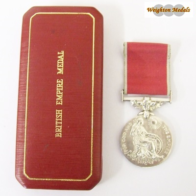 British Empire Medal ER II - Civil - Ellis Rowley - Click Image to Close